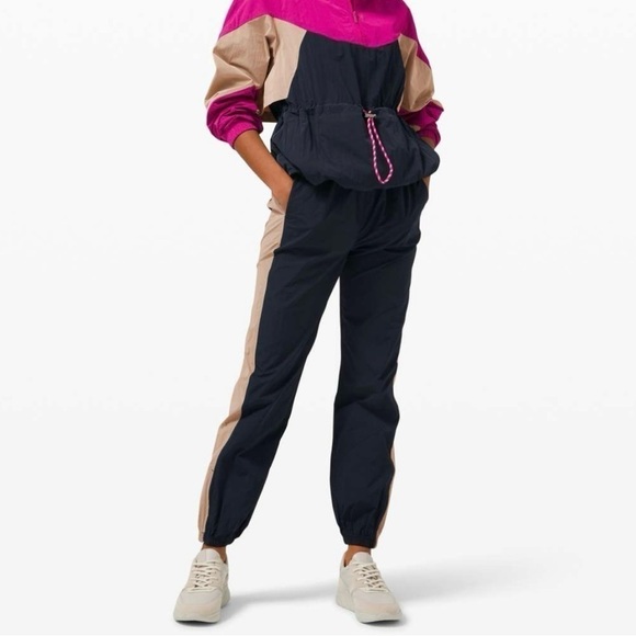 Lululemon Sz 2 Evergreen Track Pant True Navy / Cafe Au Lait / Ripened Raspberry - Picture 7 of 15